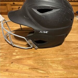 All-Star Black Softball Helmet with Face Guard